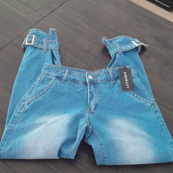 Shein  jeans Tie ankle belt detail very cute new with tags size 25 - Picture 1 of 4